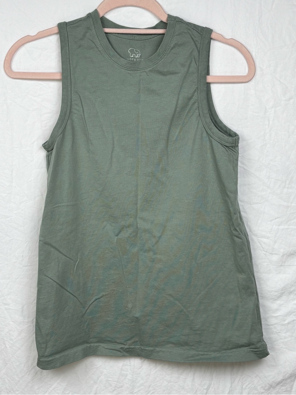 Ivory Ella XS Everyday Sleeveless Tank Top - Olive Green